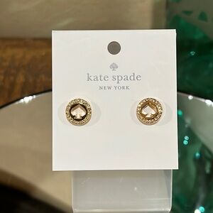 Kate Spade Spot The Spade Pave Halo Spade Studs, earrings, NEW!